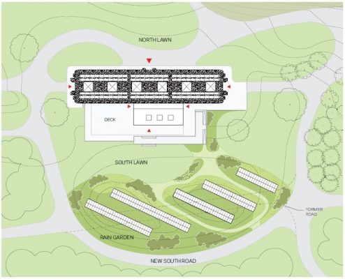 Proposed map of the grounds surrounding the David Rockefeller Creative Arts Center