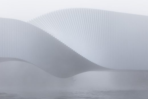 The Twist at Kistefos building over a river in Norway by BIG, Architects