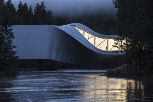 The Twist at Kistefos building over a river in Norway by BIG, Architects