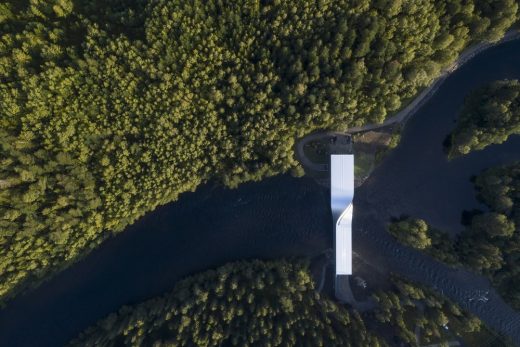 The Twist at Kistefos building over a river in Norway by BIG, Architects