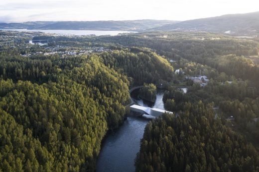 The Twist at Kistefos building over a river in Norway by BIG, Architects