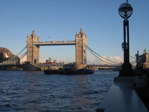 Tower Bridge in London on the River Thames