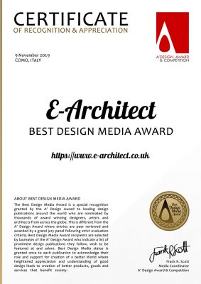 e-architect win Best Design Media Award at the 2019 A'Design Award