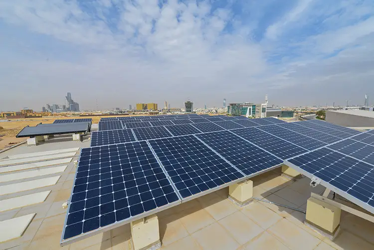 SABIC Demonstration Center solar panels on roof in Middle East