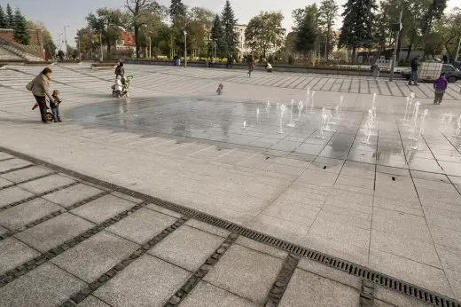 Rybnik street fountains public realm