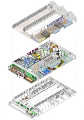 V&A Museum of Childhood Redevelopment axonometric 3D