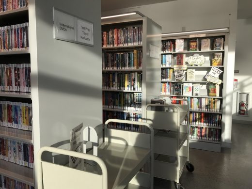 Hunters Point Public Library, Queens, New York book shelves