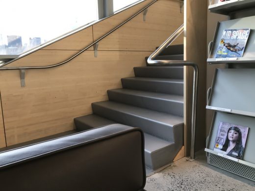 Hunters Point Public Library, Queens, New York, by Steven Holl Architects stair access - Shameful architecture scandal