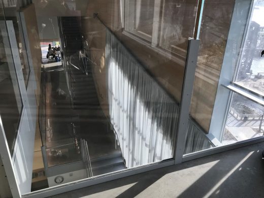 New York City Mayor Bill de Blasio - Hunters Point Public Library stairs view