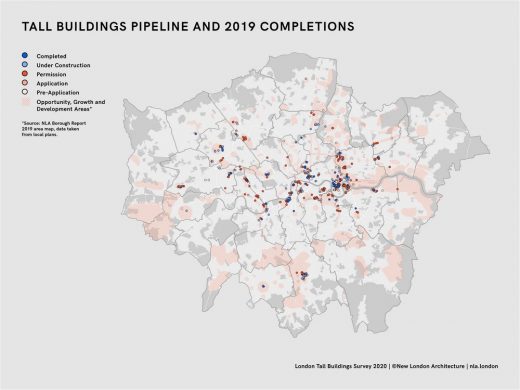 NLA London Tall Buildings Survey 2020 map