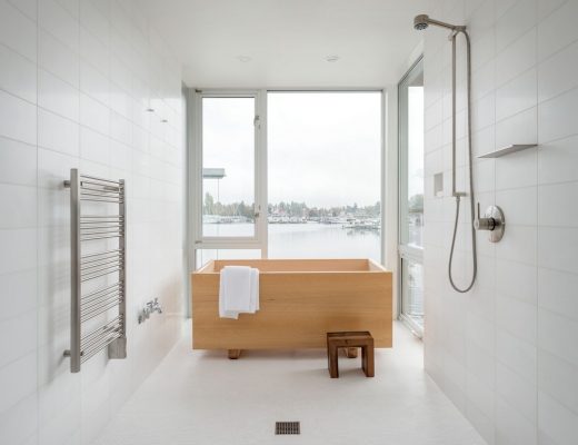 Portage Bay Washington Waterfront home bathroom interior 