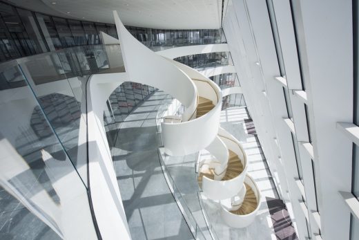 Asymmetrical Ribbon Staircase at One Bank Street London