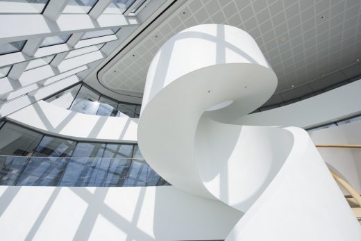 Asymmetrical Ribbon Staircase at One Bank Street London