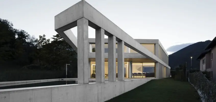 Concrete Villa in Comano, Switzerland