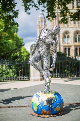 Population Matters' Big Foot sculpture, London, UK