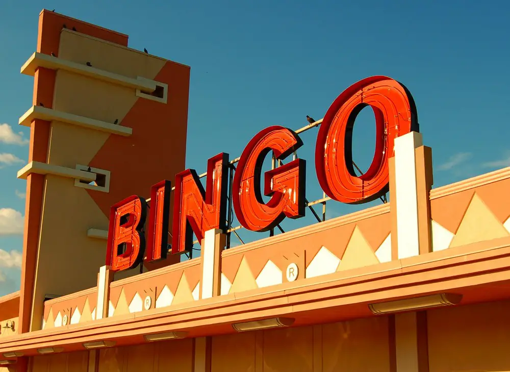 Traditional Bingo Hall sign on building