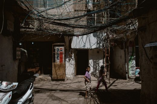 Shatila refugee camp in Beirut buildings