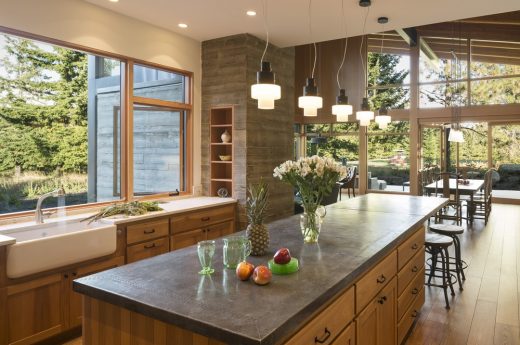 Net-zero house Cascade Mountains USA kitchen