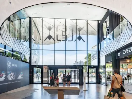 vALEJA Ljubljana shopping center atrium interior