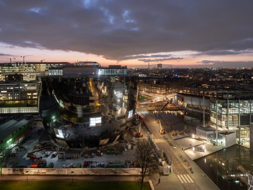 Depot Boijmans Van Beuningen Rotterdam by MVRDV at night