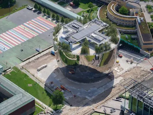 Depot Boijmans Van Beuningen Rotterdam building aerial view