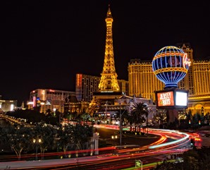 Inspiring Casino Architecture around the World - Eiffel Tower Las Vegas Nevada USA lights