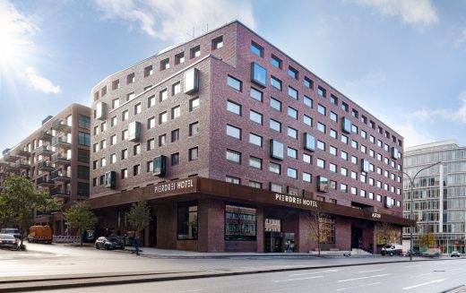 Pierdrei Hotel HafenCity Hamburg, Germany building facade