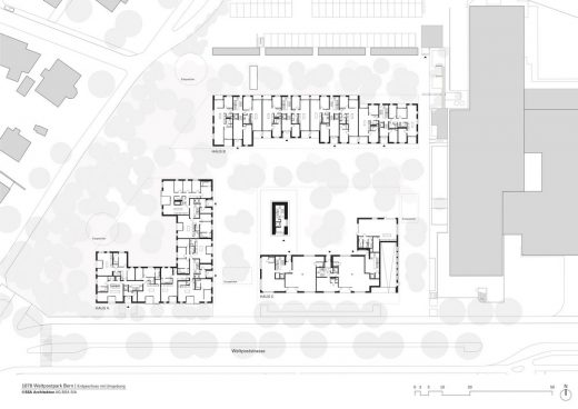 Weltpostpark Bern apartment building plan layout