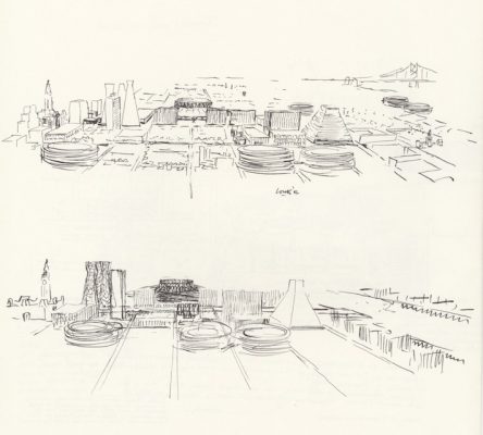 1956 study for center city in Philadelphia by Louis I. Kahn