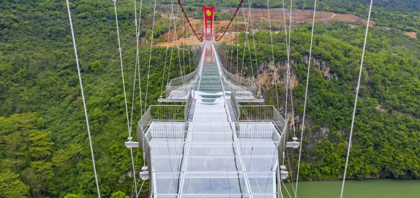 Glass Bridge, Huangchuan Three Gorges Scenic Area