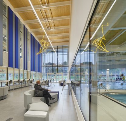 Oakville Trafalgar Community Centre galleria aquatics view