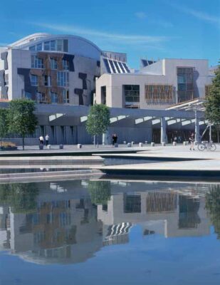Scottish Parliament Edinburgh building pools