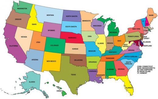 US map United States of America