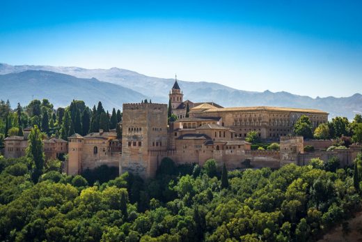 The Alhambra Fortress. Granada, Spain - Most romantic and popular architecture in Europe