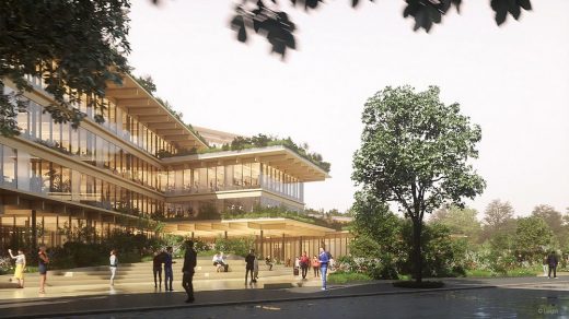 Milan for biophilic office of the future design by Kengo Kuma & Associates