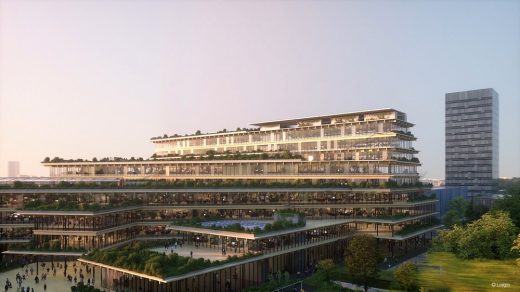 Milan for biophilic office of the future design by Kengo Kuma & Associates