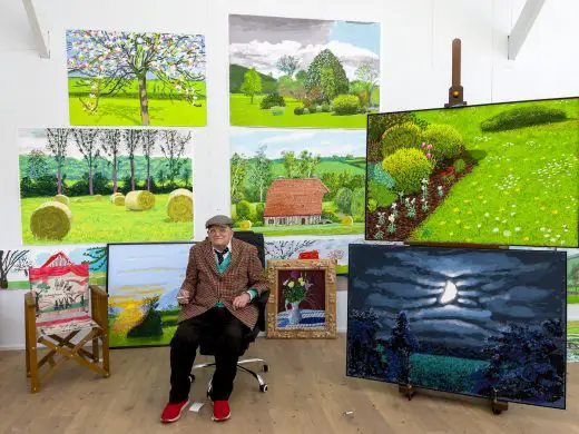 British artist David Hockney in his Normandy studio, France