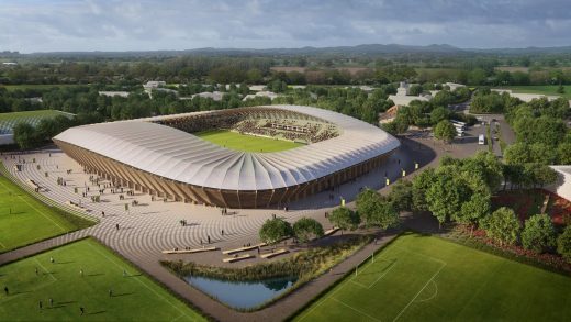 Forest Green Rovers Eco Park Stadium, Stroud, UK by Zaha Hadid Architects