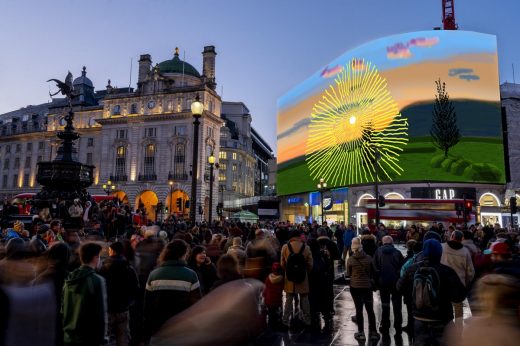 Piccadilly Lights, London, England, artwork by David Hockney