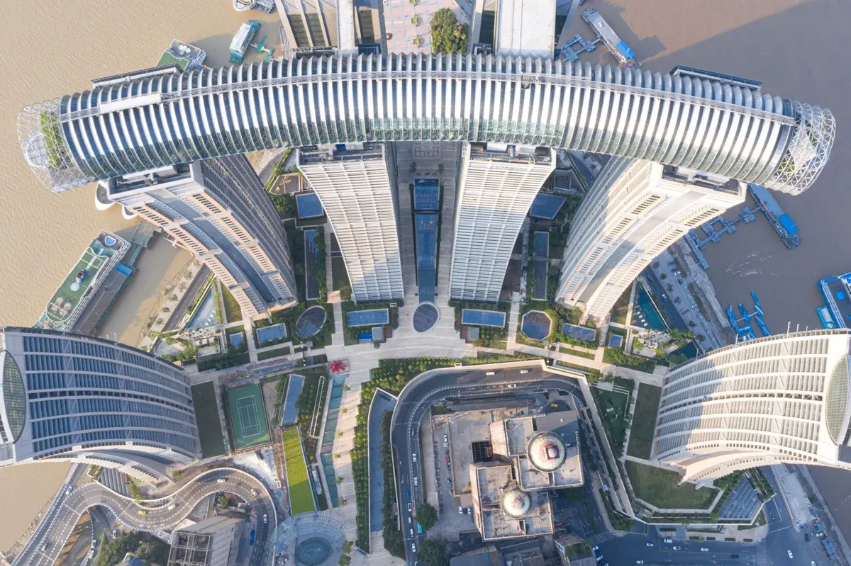 Raffles City Chongqing building aerial view