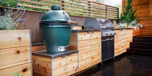 Home outdoor kitchen and pool ideas