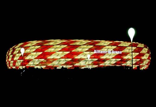 Allianz Arena Munich Football Stadium facade lighting
