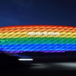 Allianz Arena rainbow colours