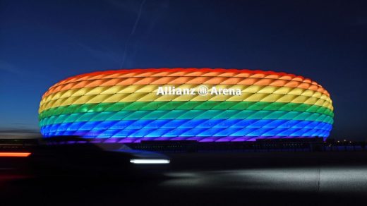 Allianz Arena rainbow colours