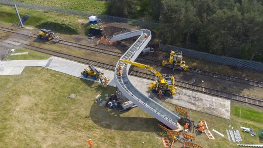 Innovative circular British railway footbridge design