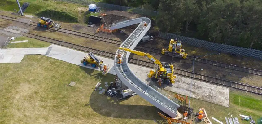 Innovative British railway footbridge design