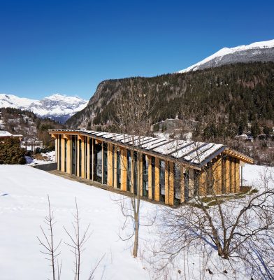 Mont-Blanc Base Camp building snow