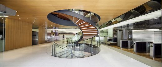 Barcelona bank building spiral stair