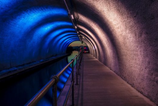 The Falkirk Wheel Experience tunnel lighting