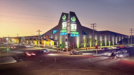 Woolworths Fishermans Bend retail building Victoria